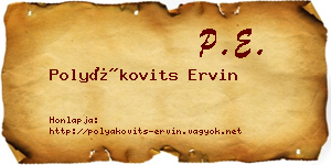 Polyákovits Ervin névjegykártya